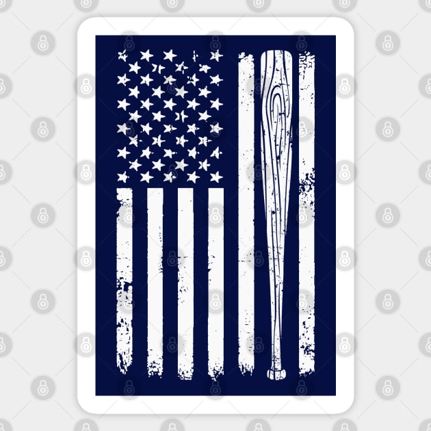 Vintage Baseball Bat American Flag Sticker by Etopix